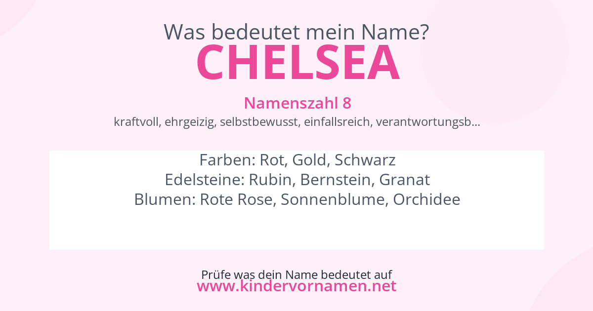 Was bedeutet der Name Chelsea?
