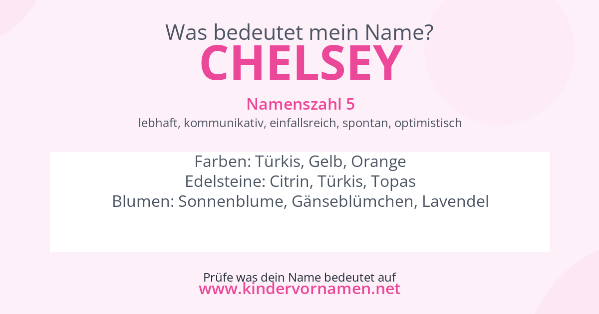 Was bedeutet der Name Chelsey?