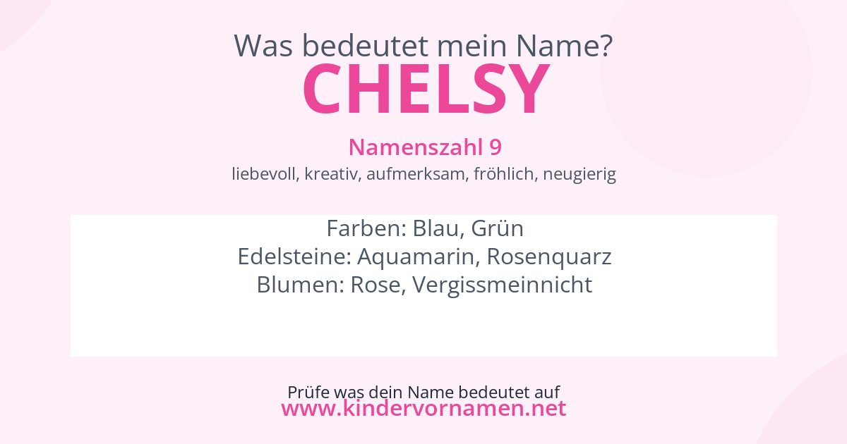 Was bedeutet der Name Chelsy?