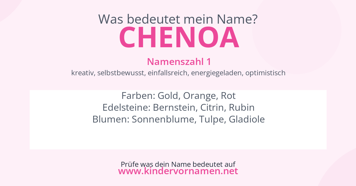 Was bedeutet der Name Chenoa?