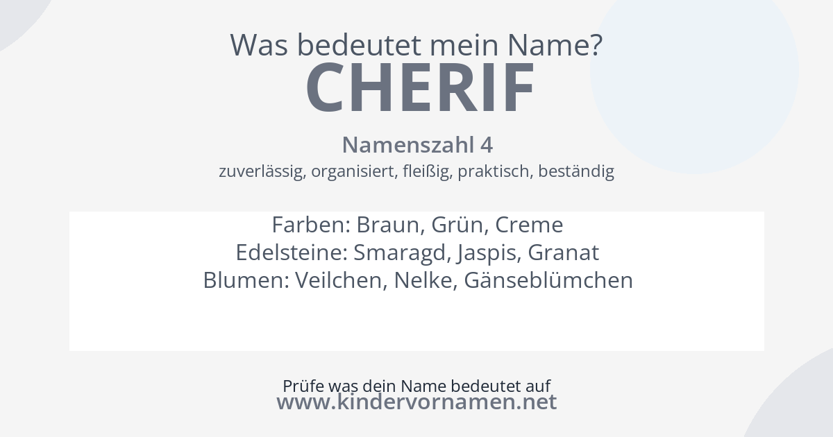 Was bedeutet der Name Cherif?