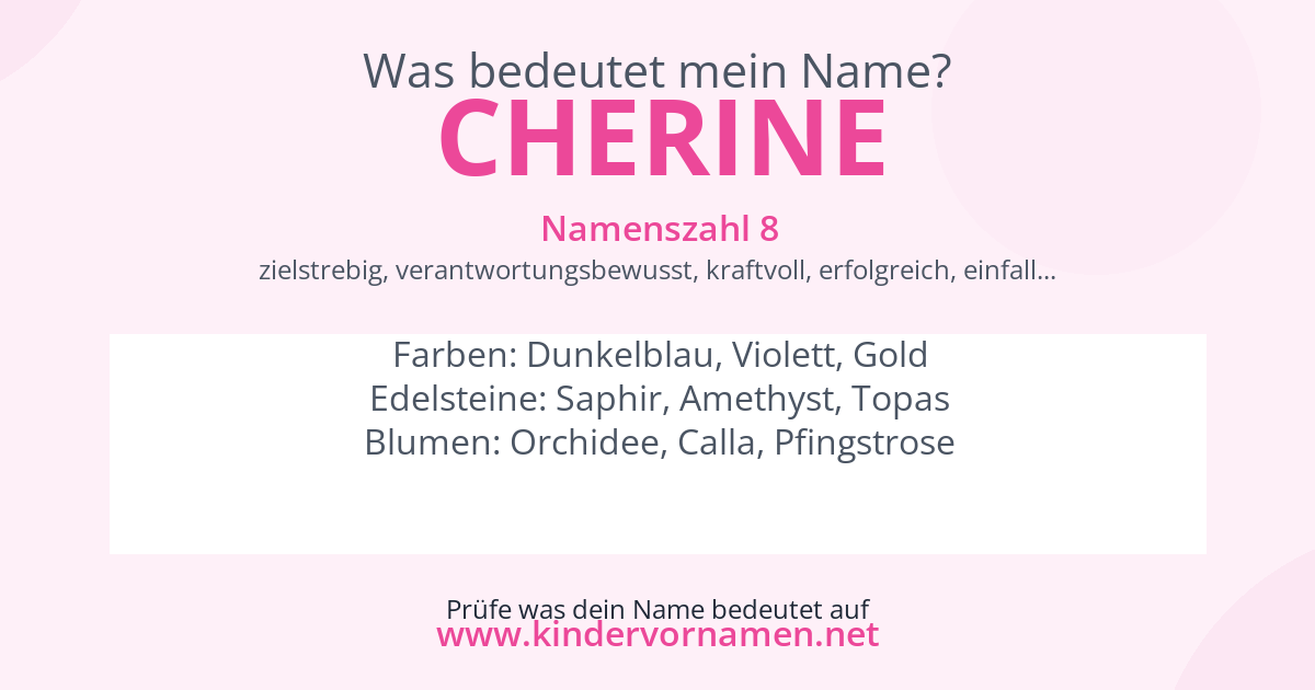 Was bedeutet der Name Cherine?