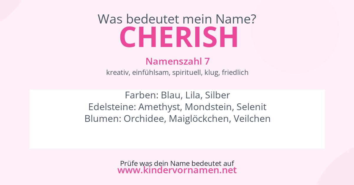Was bedeutet der Name Cherish?