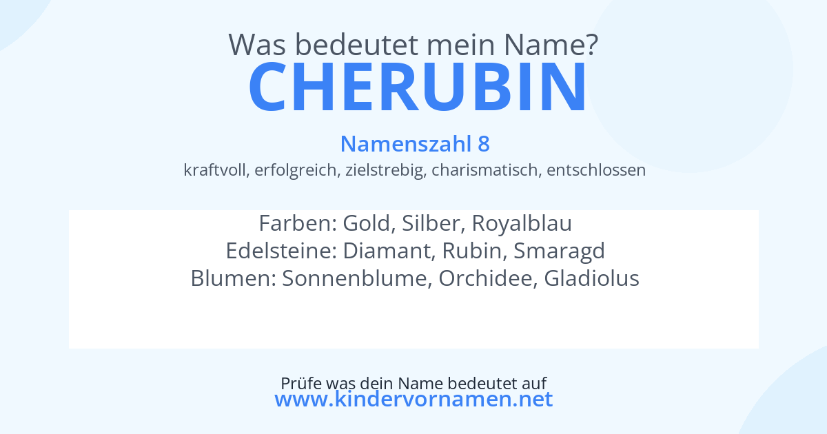 Was bedeutet der Name Cherubin?