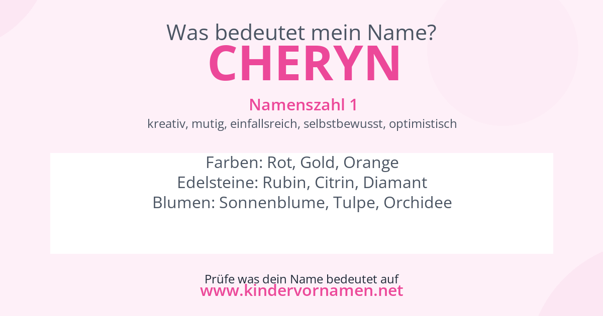 Was bedeutet der Name Cheryn?