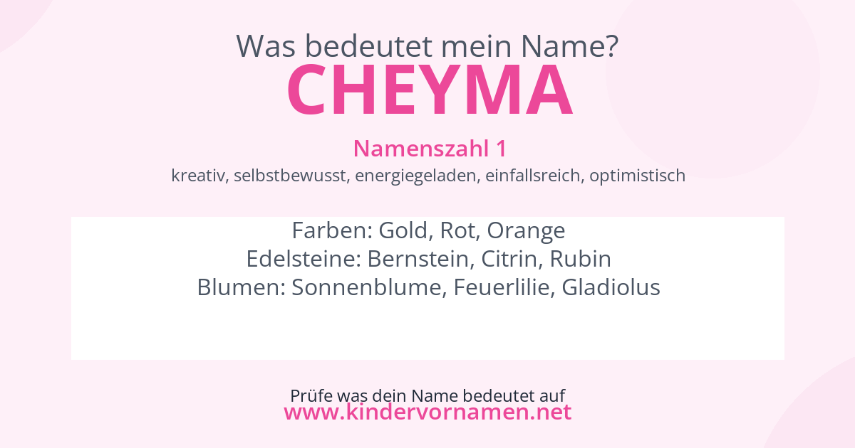 Was bedeutet der Name Cheyma?