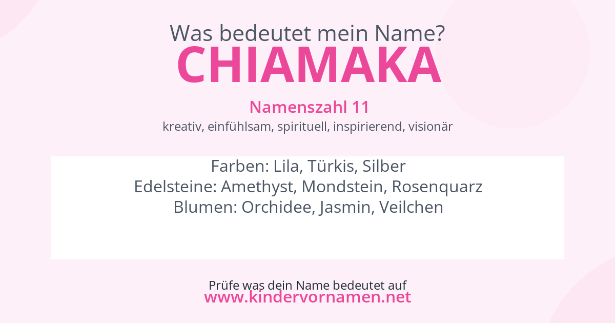 Was bedeutet der Name Chiamaka?