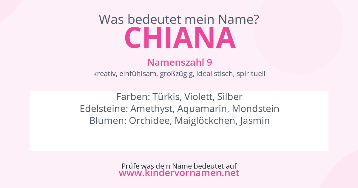 Was bedeutet der Name Chiana?