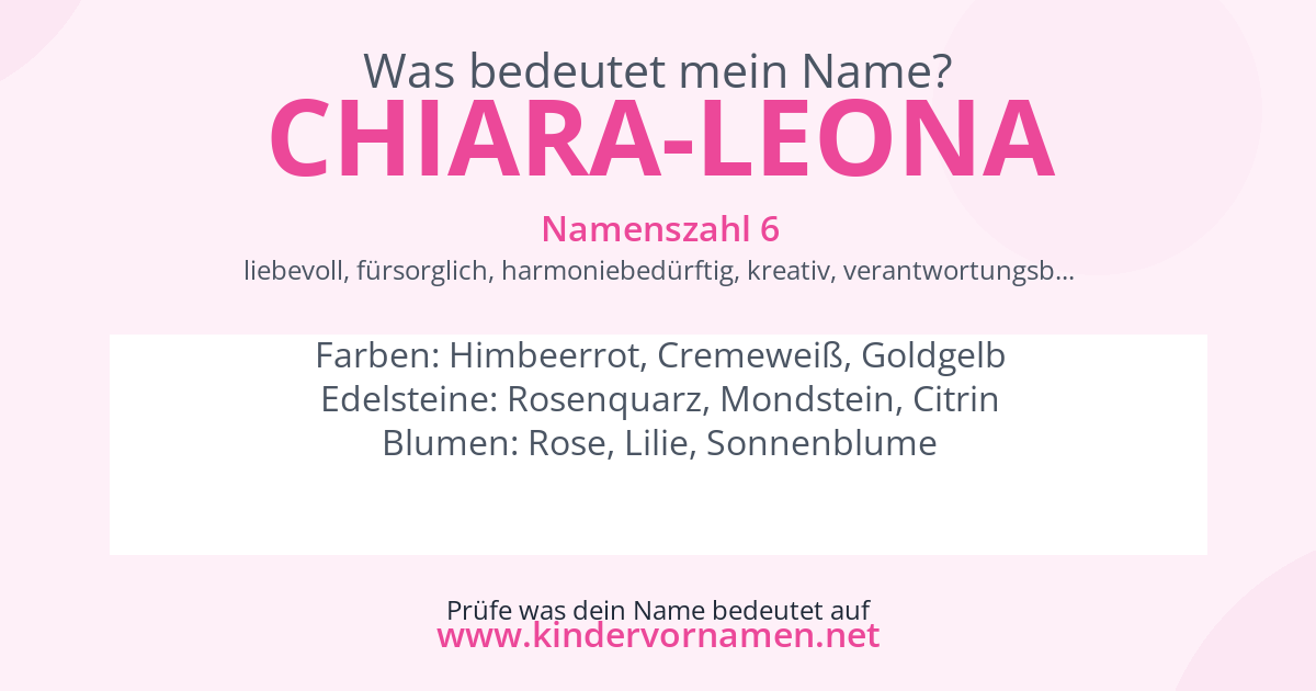 Was bedeutet der Name Chiara-Leona?