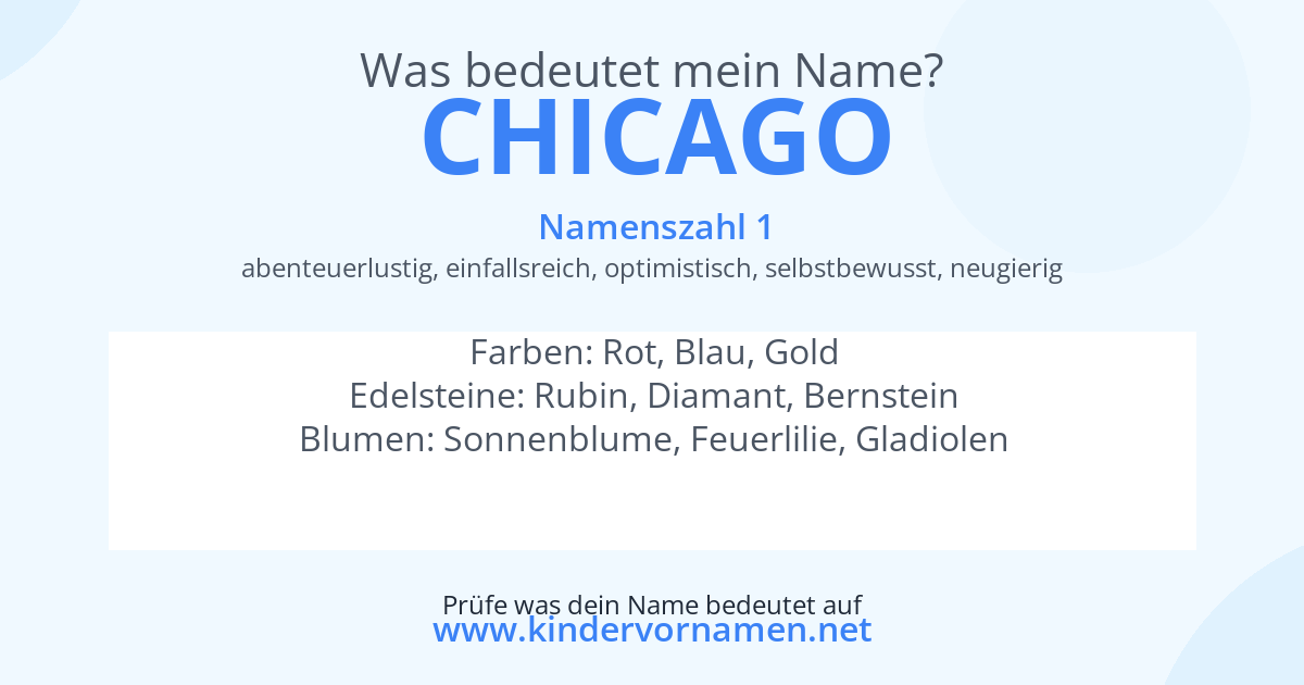 Was bedeutet der Name Chicago?