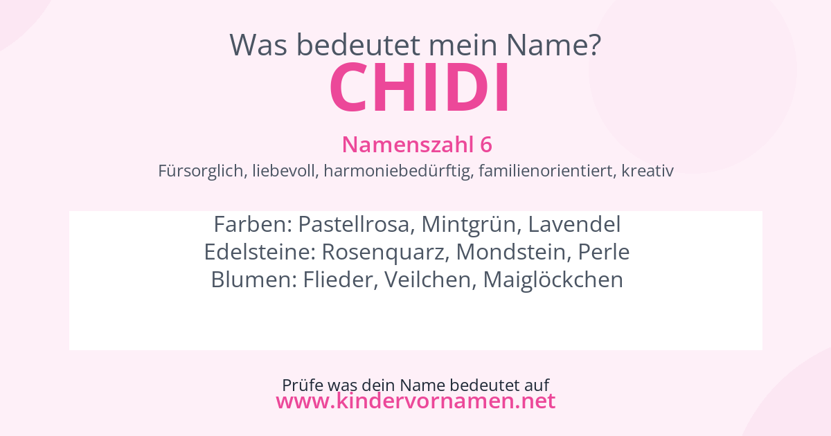 Was bedeutet der Name Chidi?