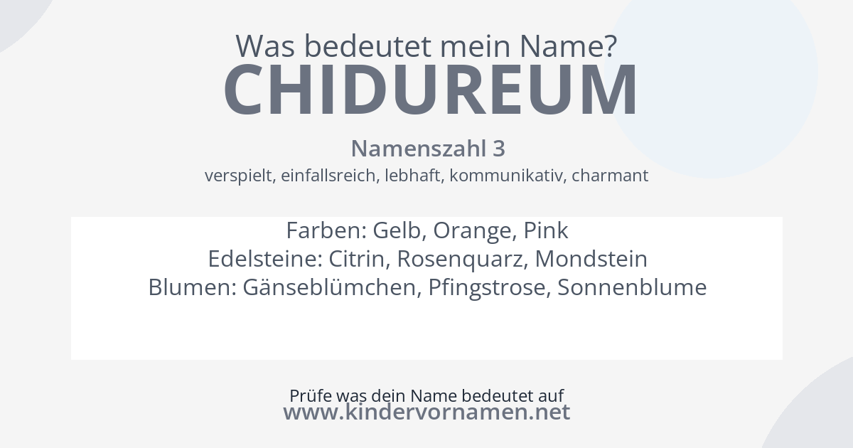 Was bedeutet der Name Chidureum?