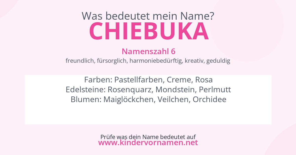 Was bedeutet der Name Chiebuka?