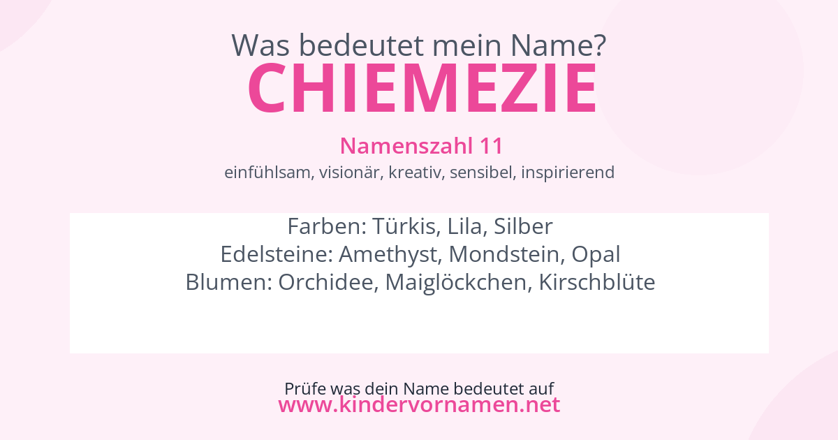 Was bedeutet der Name Chiemezie?