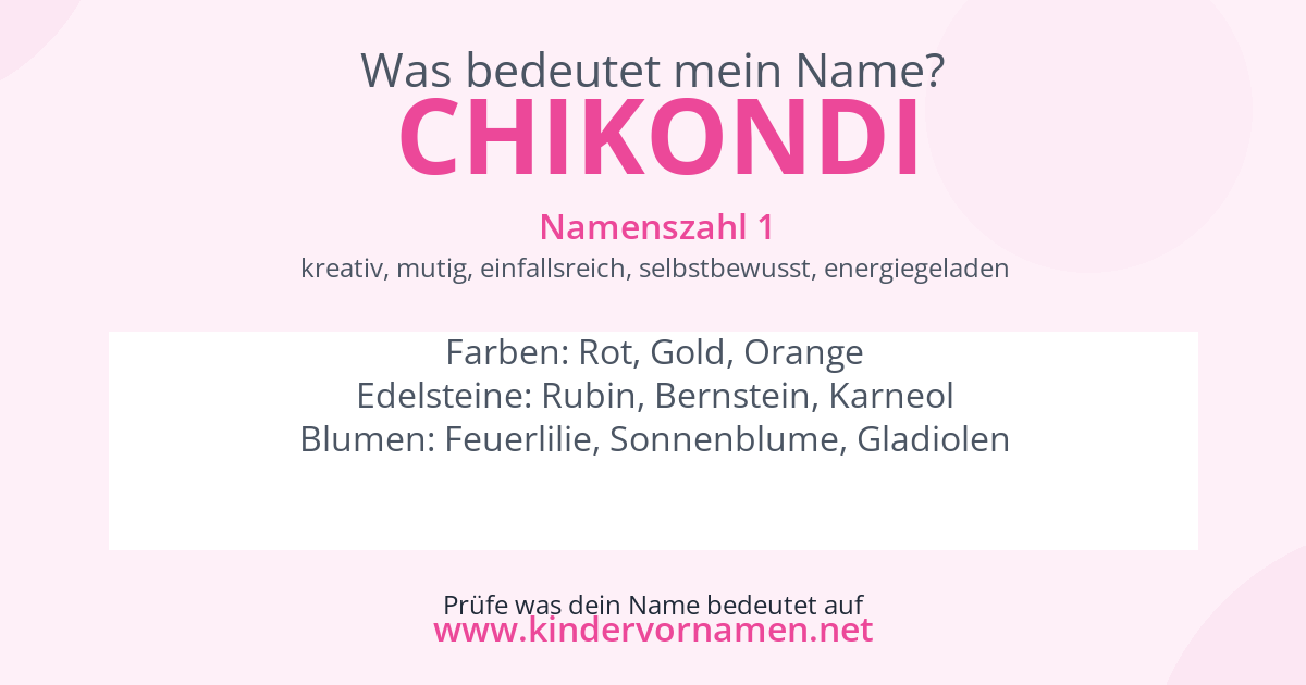 Was bedeutet der Name Chikondi?