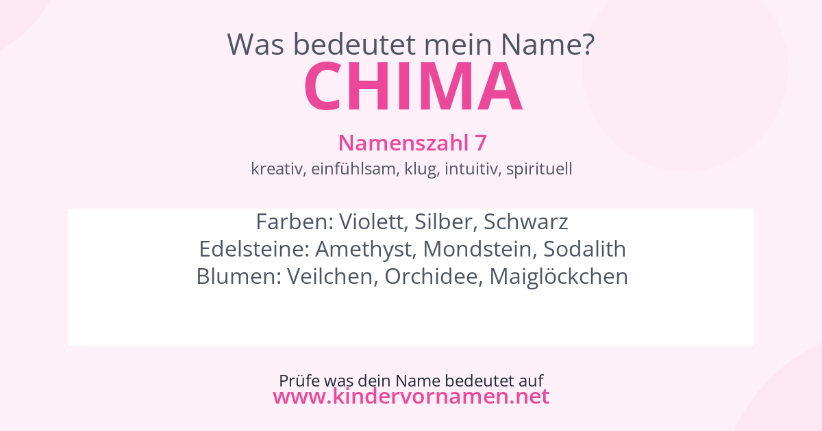 Was bedeutet der Name Chima?