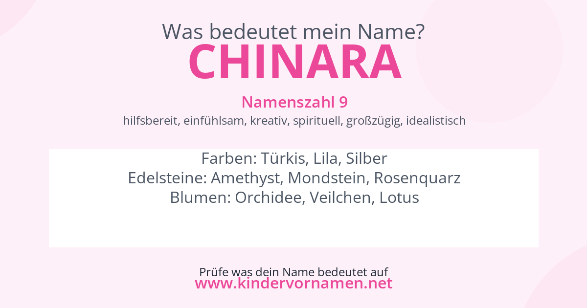 Was bedeutet der Name Chinara?