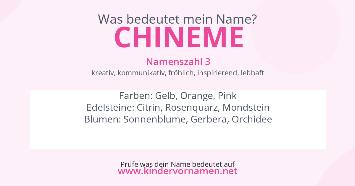 Was bedeutet der Name Chineme?