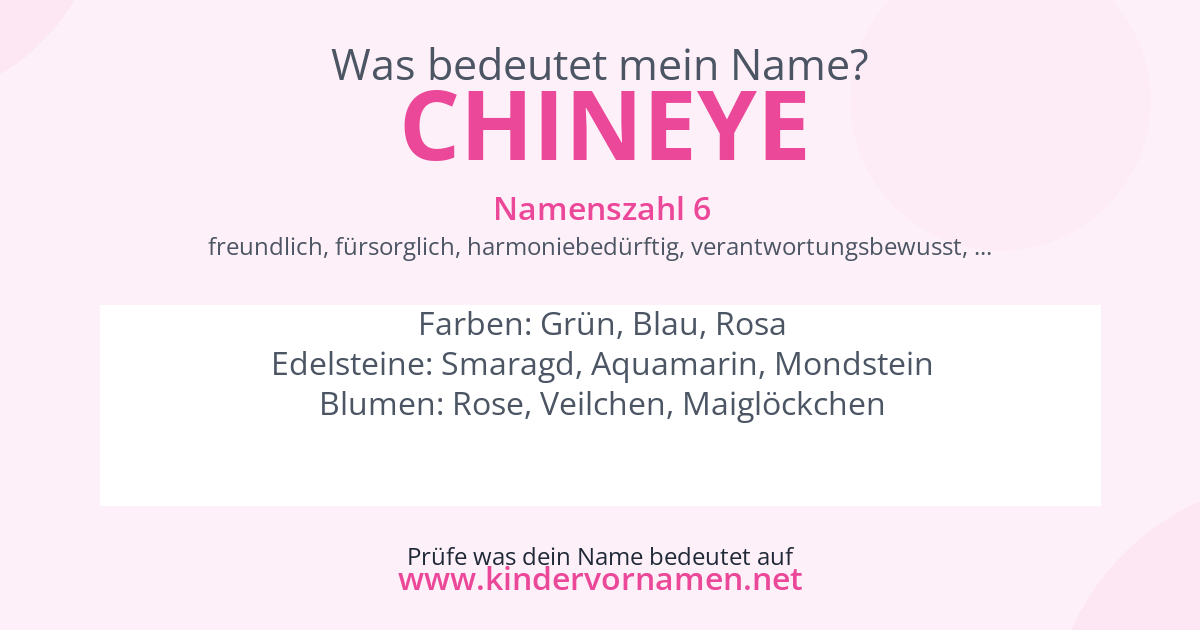 Was bedeutet der Name Chineye?