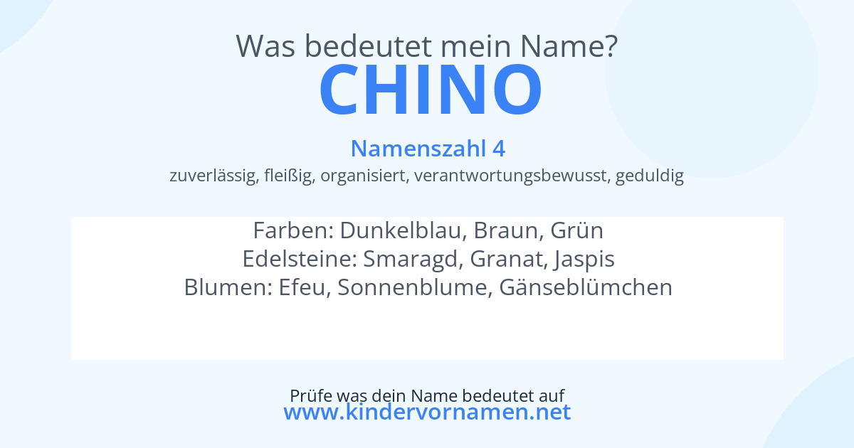 Was bedeutet der Name Chino?