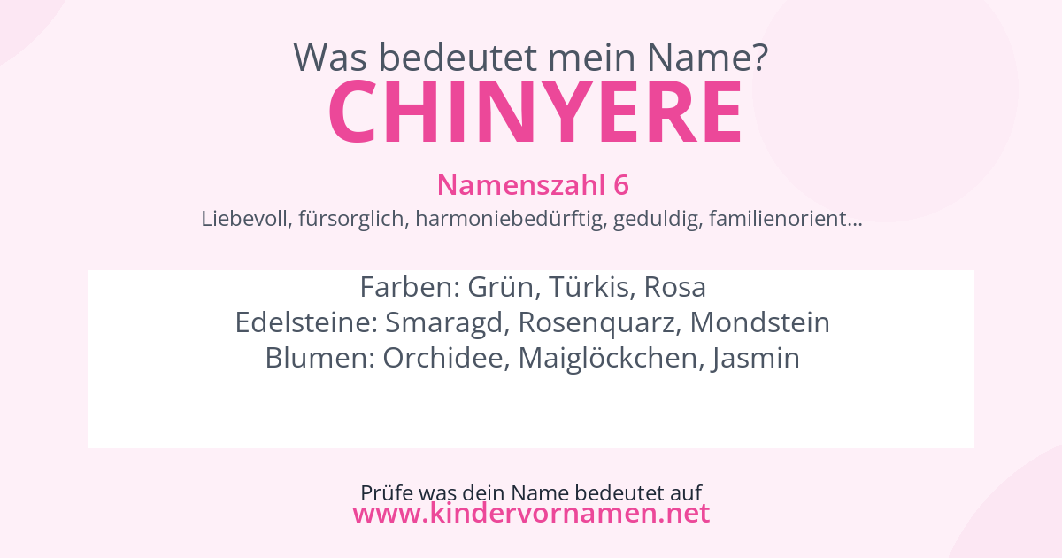 Was bedeutet der Name Chinyere?