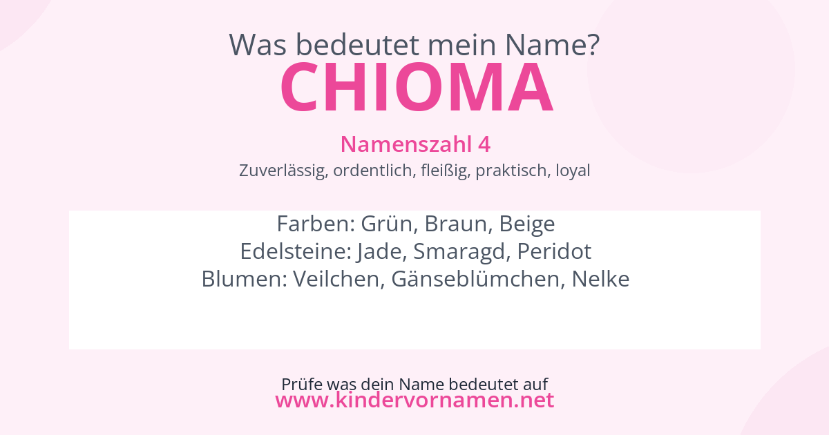 Was bedeutet der Name Chioma?