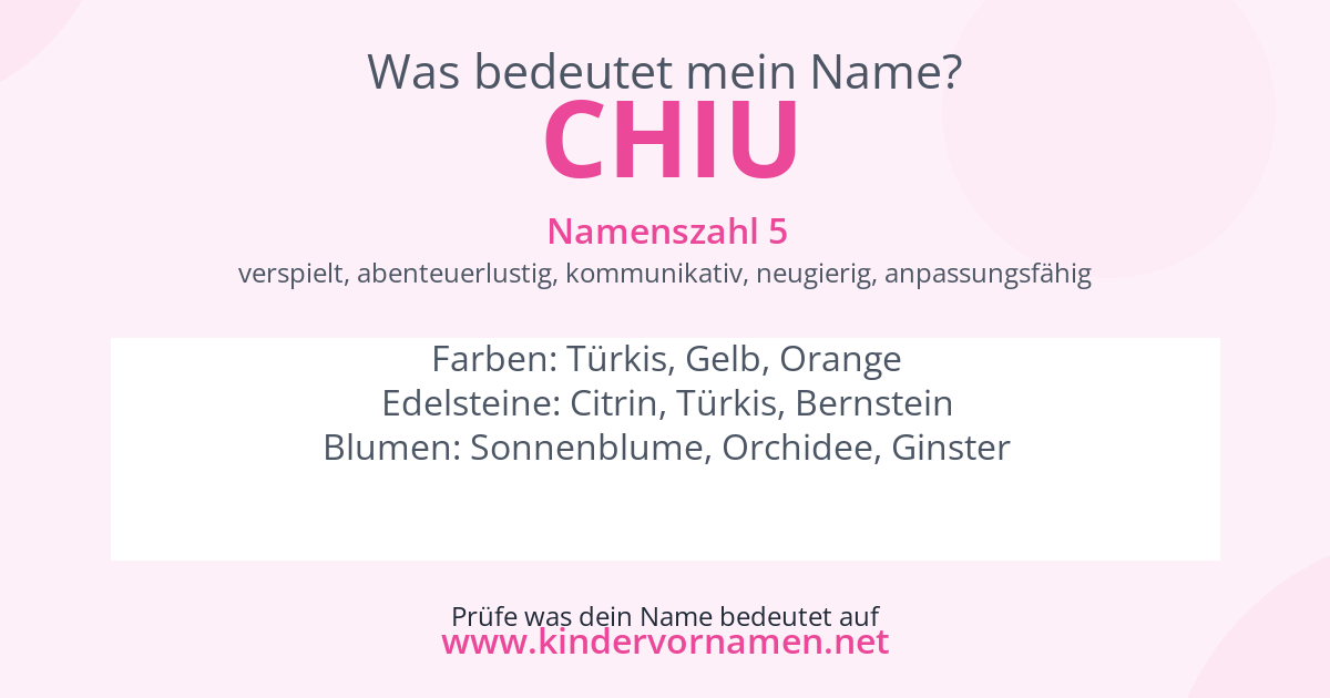 Was bedeutet der Name Chiu?