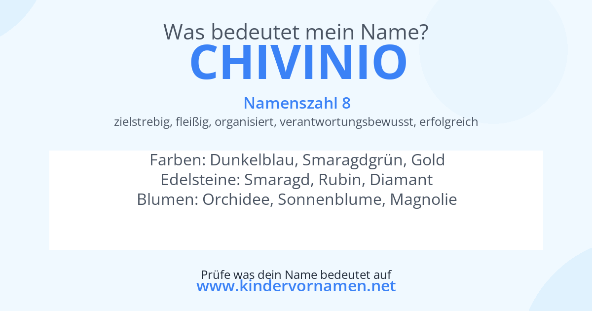 Was bedeutet der Name Chivinio?
