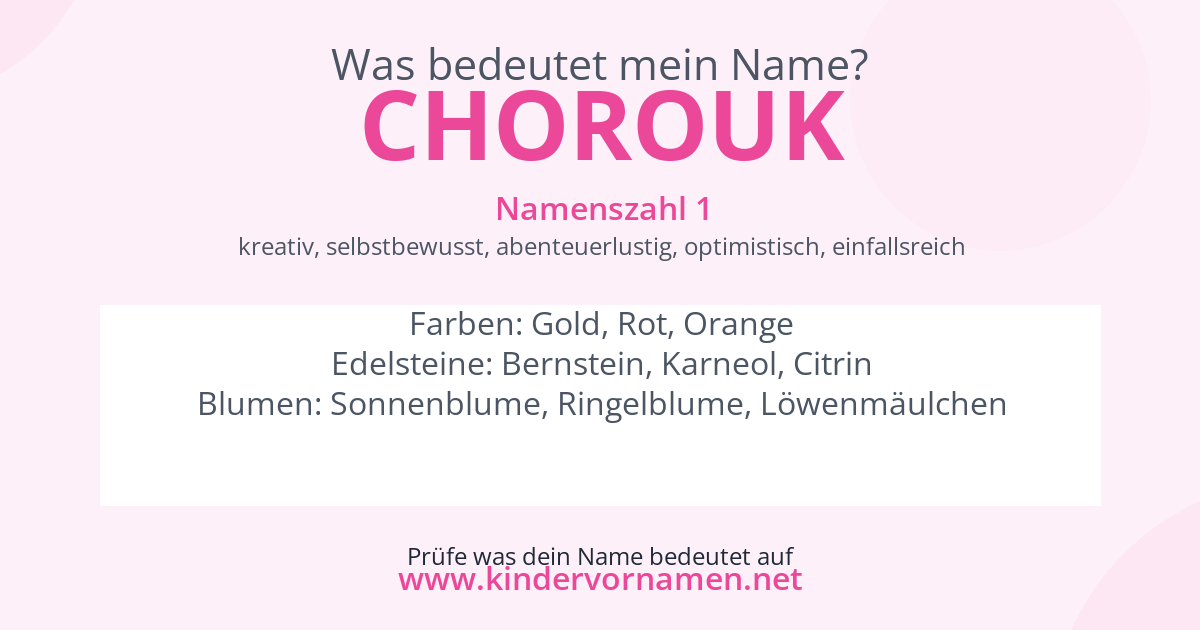 Was bedeutet der Name Chorouk?