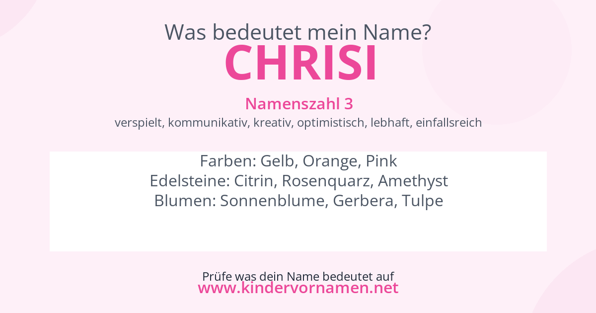 Was bedeutet der Name Chrisi?