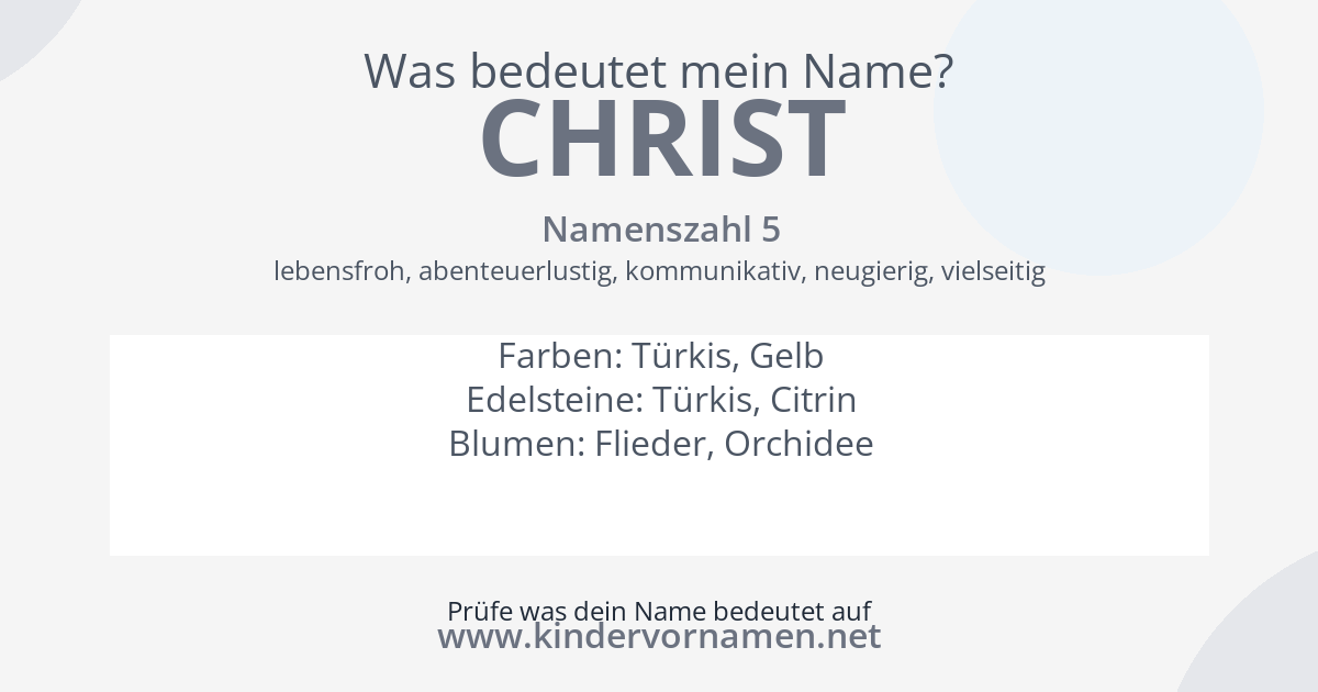 Was bedeutet der Name Christ?