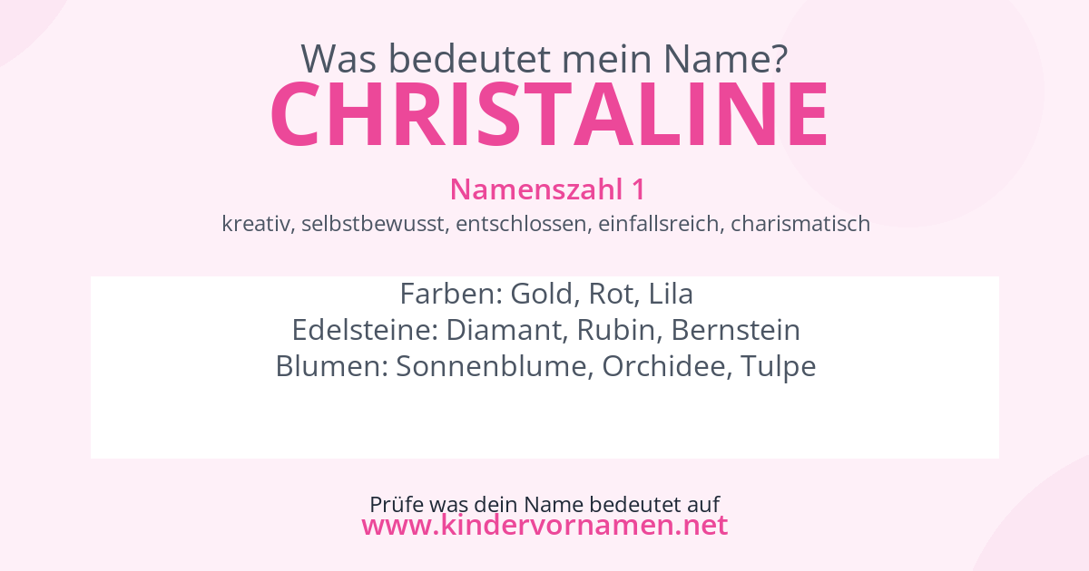 Was bedeutet der Name Christaline?