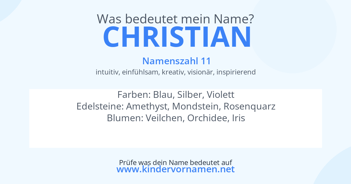 Was bedeutet der Name Christian?