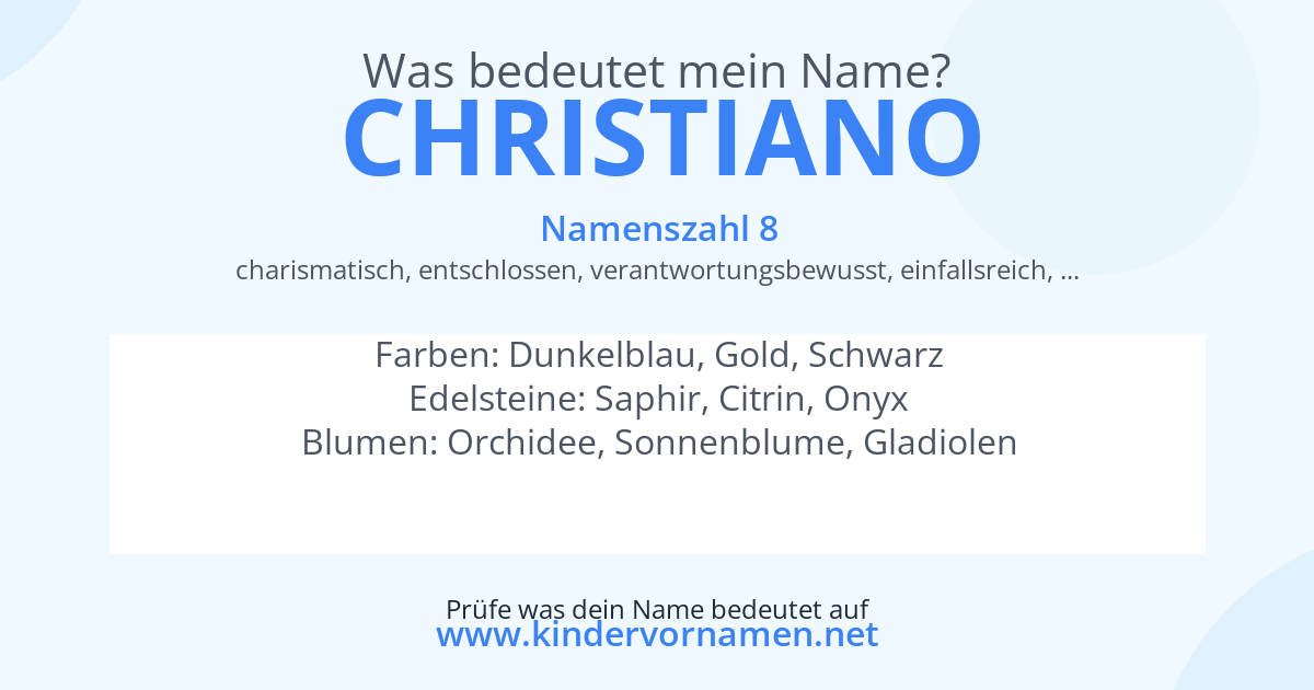 Was bedeutet der Name Christiano?