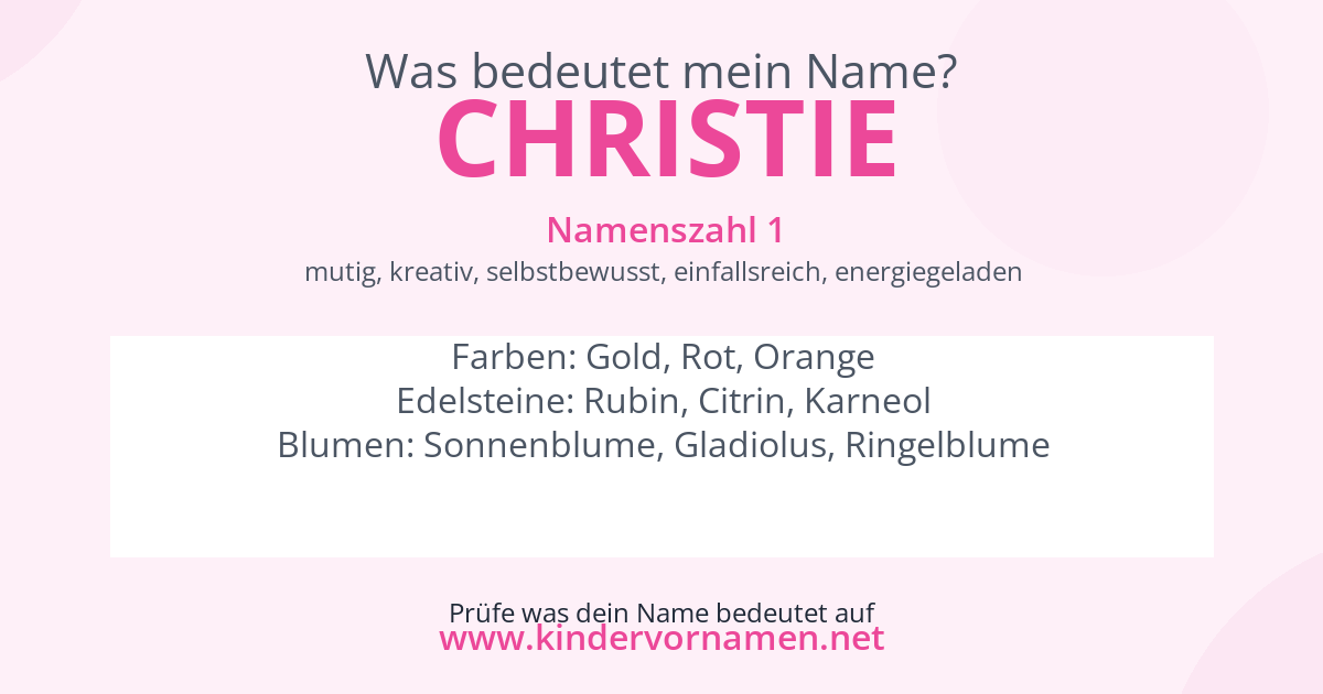 Was bedeutet der Name Christie?