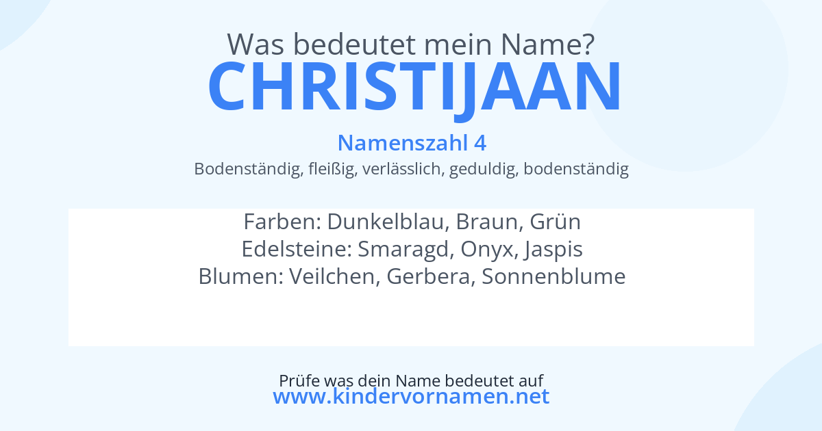 Was bedeutet der Name Christijaan?
