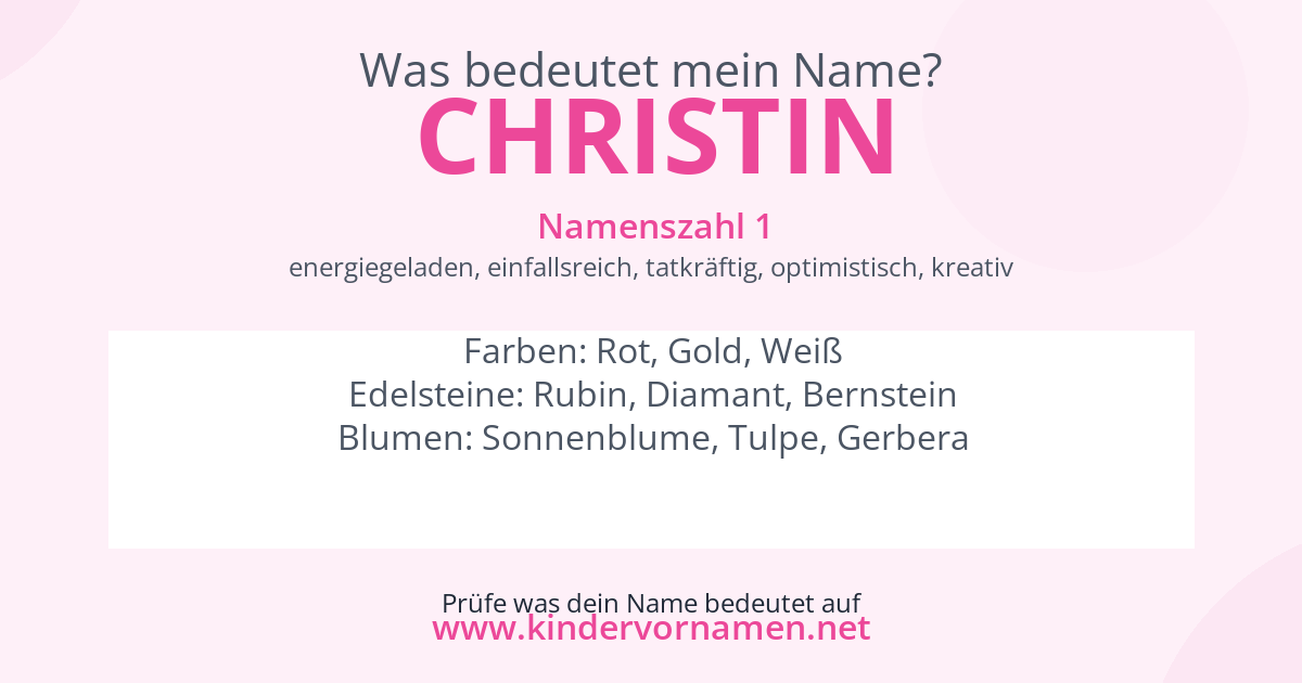 Was bedeutet der Name Christin?