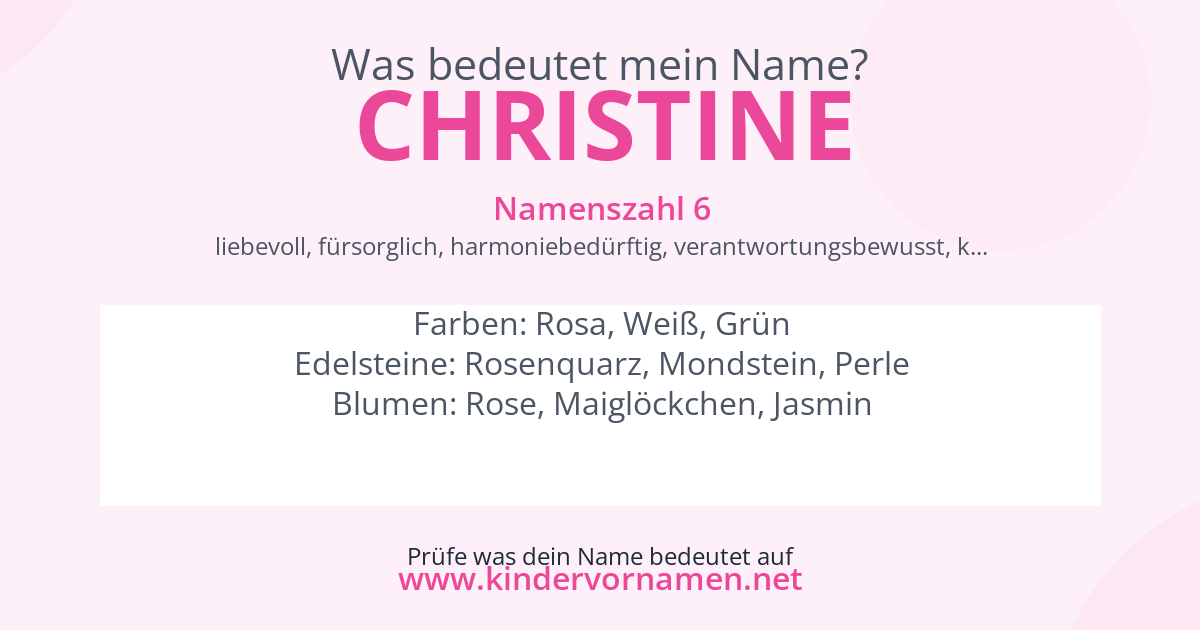 Was bedeutet der Name Christine?