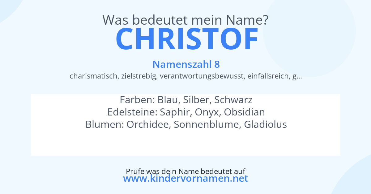 Was bedeutet der Name Christof?