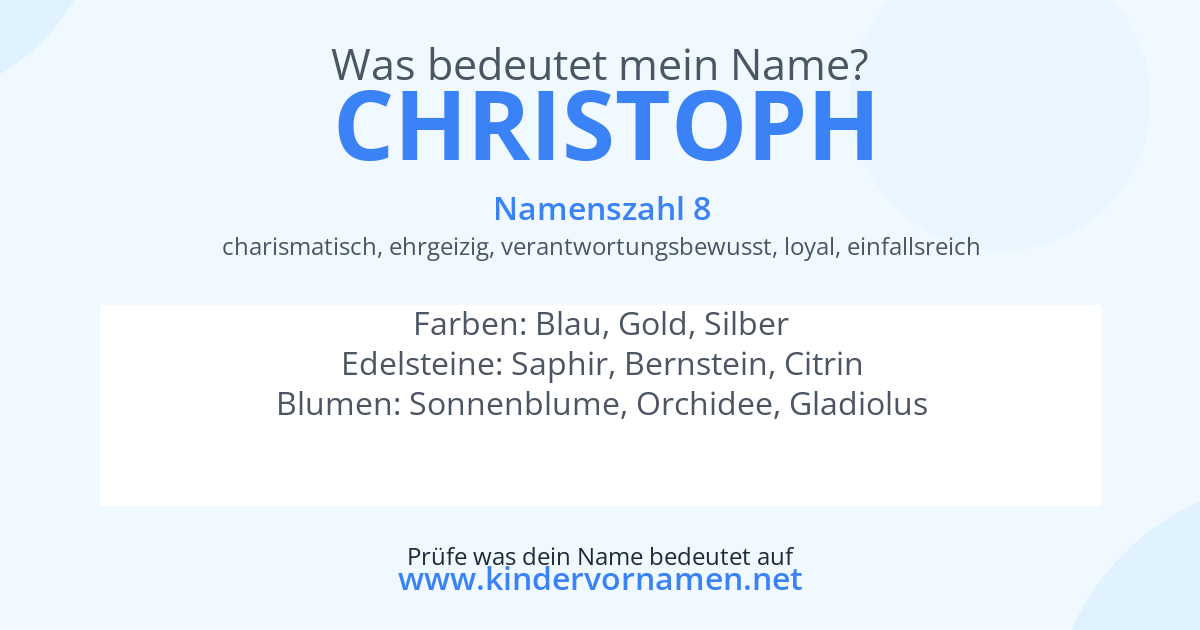 Was bedeutet der Name Christoph?