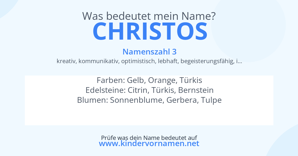 Was bedeutet der Name Christos?