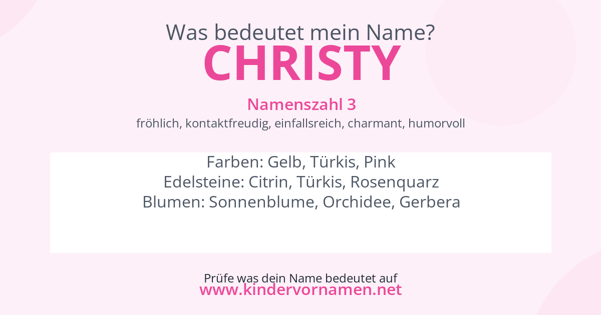 Was bedeutet der Name Christy?