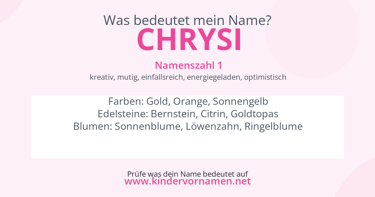 Was bedeutet der Name Chrysi?