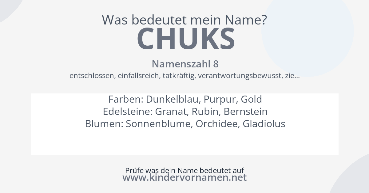 Was bedeutet der Name Chuks?