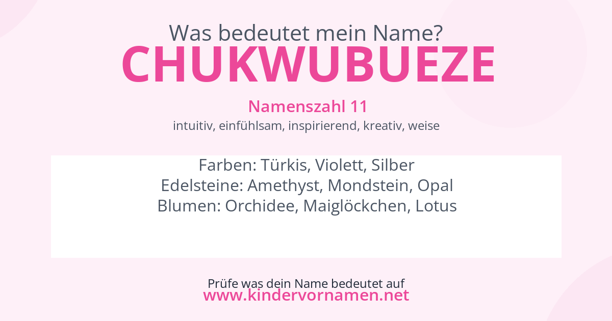 Was bedeutet der Name Chukwubueze?
