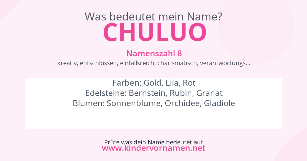 Was bedeutet der Name Chuluo?