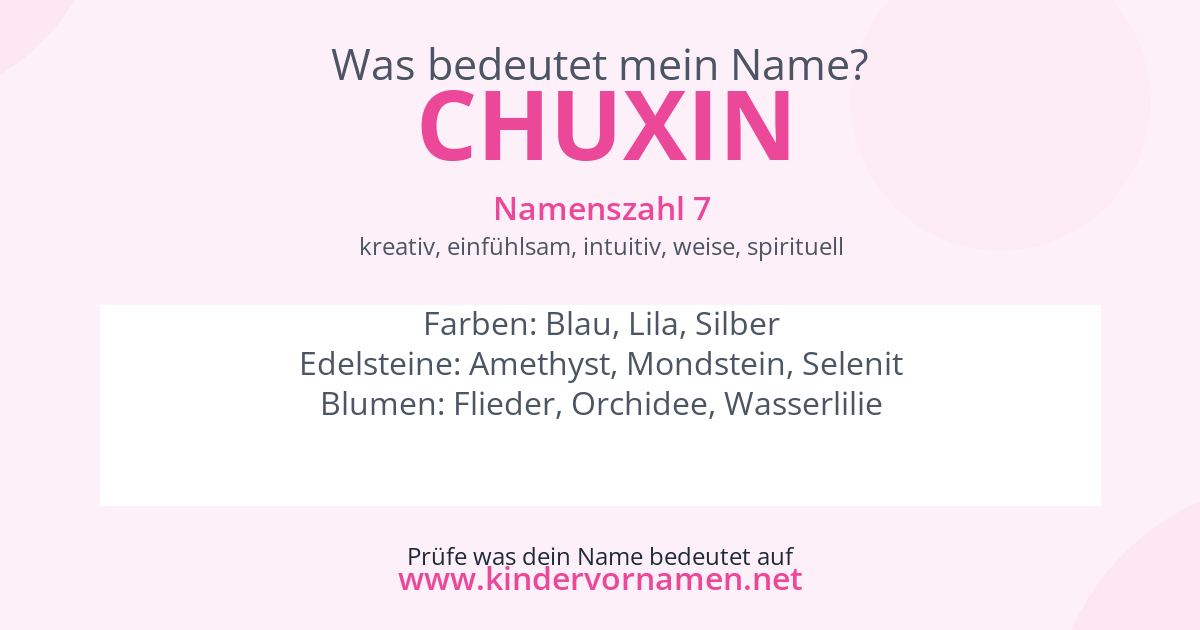 Was bedeutet der Name Chuxin?