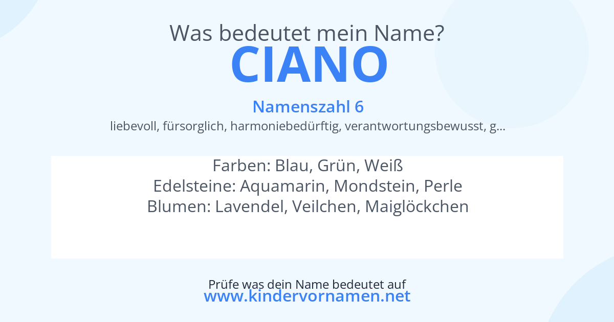 Was bedeutet der Name Ciano?