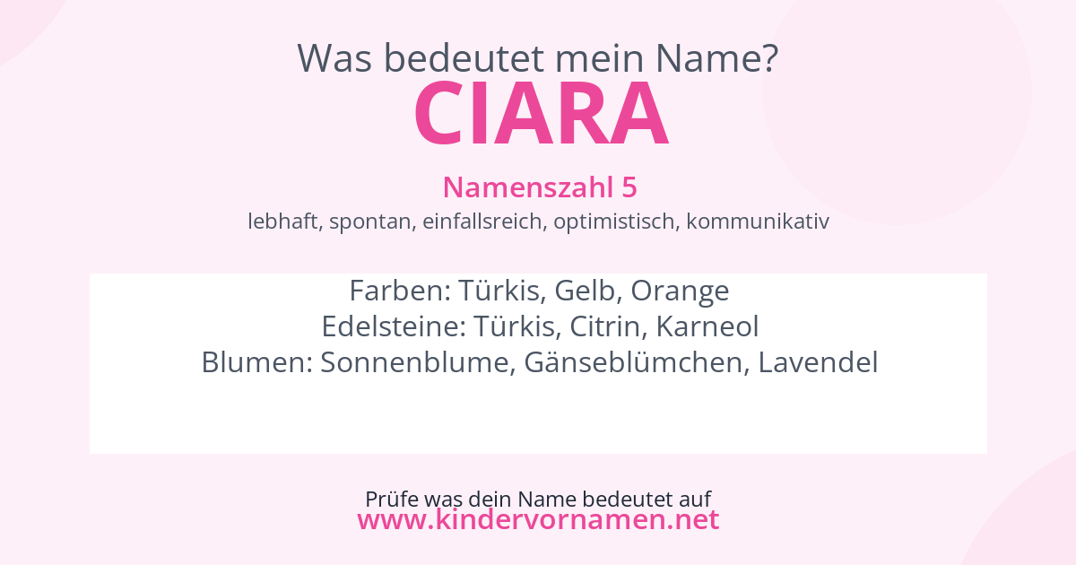 Was bedeutet der Name Ciara?