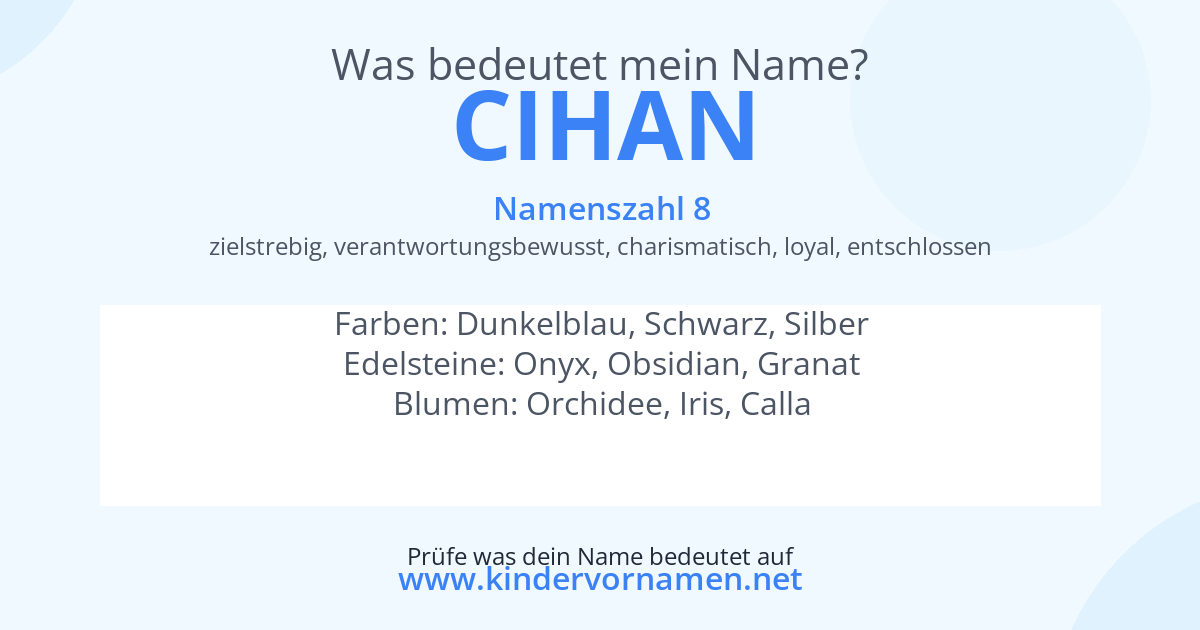 Was bedeutet der Name Cihan?